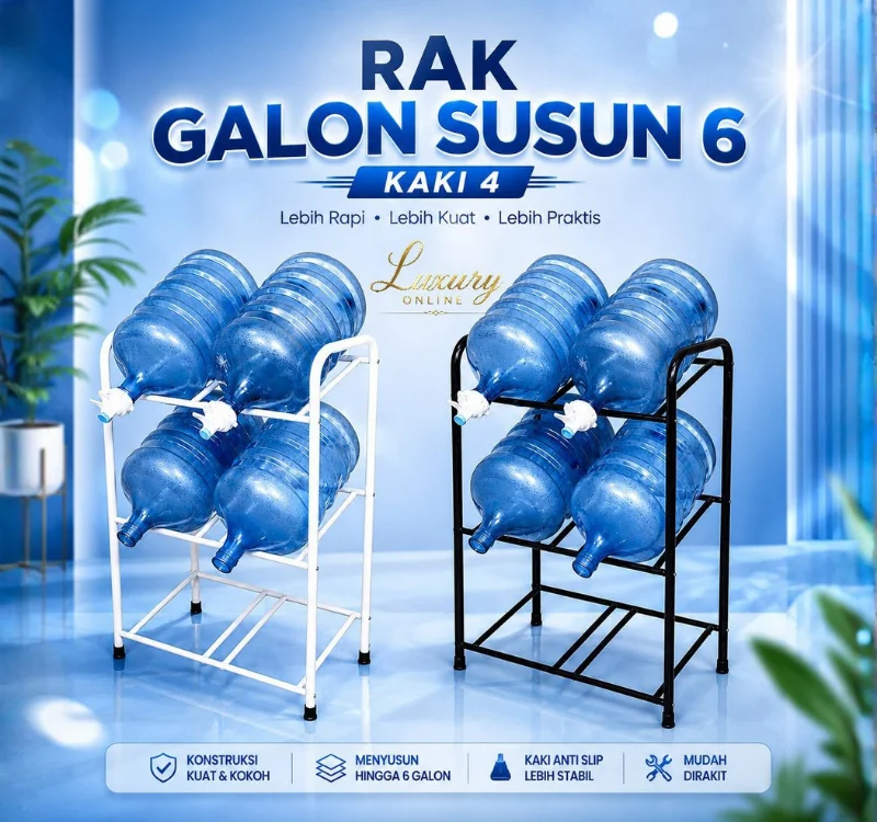 Rak Galon Susun 6 Double Kaki 4 - Image 2